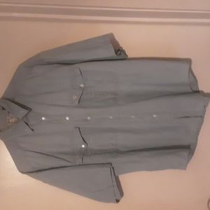 Men's Trent Jeans Wear Short Sleeve Denim Shirt Sz L